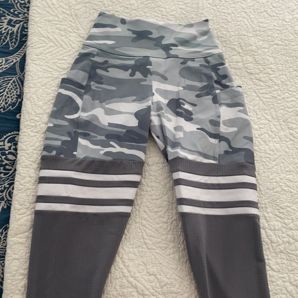 Bombshell Sportswear Pants - BOMBSHELL GRAY CAMO POCKET THIGH-HIGH LEGGINGS